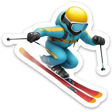 Skiing down a hill sticker