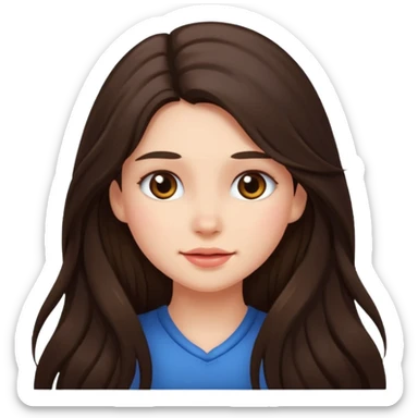 long haired brunette girl blushing a lot sticker