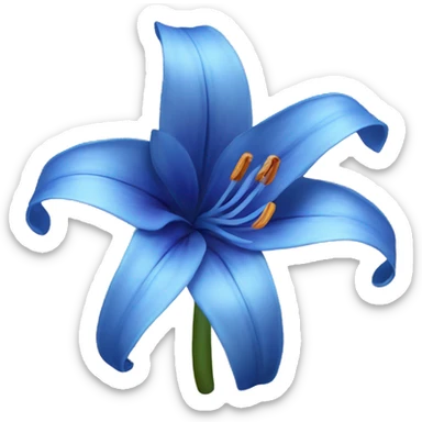 Blue Lily flower sticker