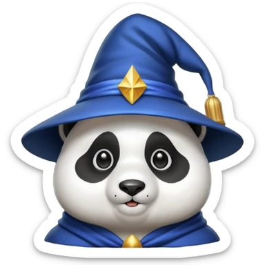 Chcę Pandę która ma czapkę czarownika i która jest kolorach biało-czarnych sticker
