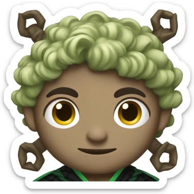 Demon slayer with green and black robe.  sticker