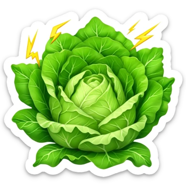 Lettuce with lightning bolts sticker