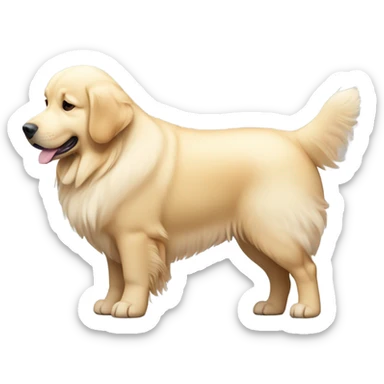 Cream golden retriever obese sticker