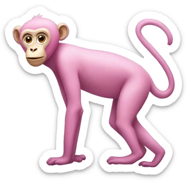 tall pink monkey sticker