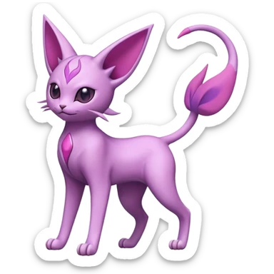 Espeon-Skitty-Fakémon-hybrid-creature (full body)  sticker