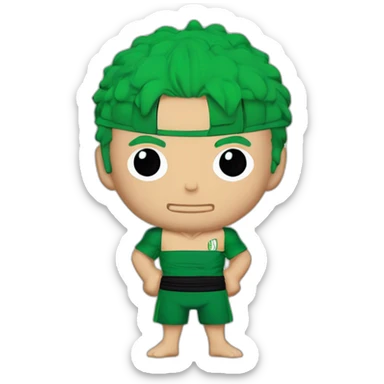 rononoa zoro de one piece qui porte le maillot de foot ou on voit le logo l'Algérie sticker