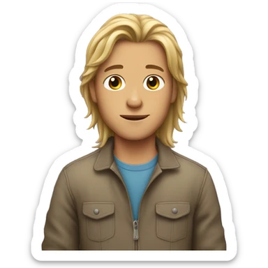 Long haired boy sticker