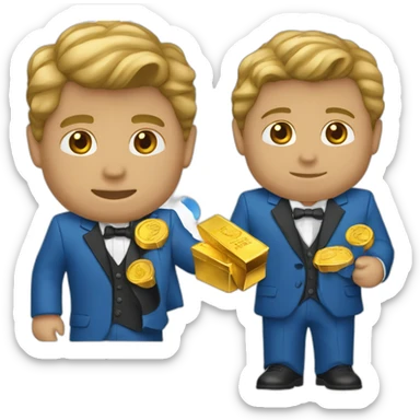 posh-man-with-blue-suit-offering-goldbar  Download emoji sticker