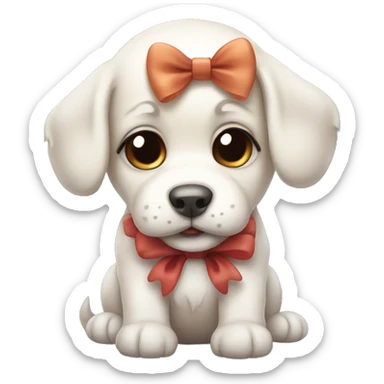 Cute puppy with bow sticker