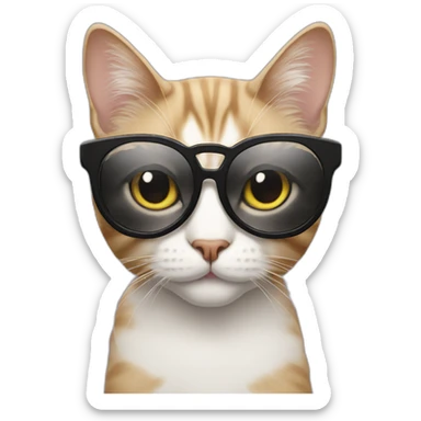 Cat in fashionable glasses sticker