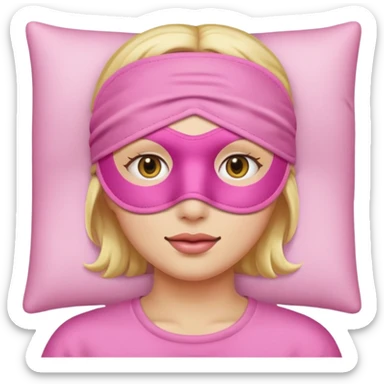  pink sleep mask face emji sticker