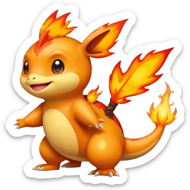 Victini-Pichu-Charmander-Fakémon-hybrid-creature (full body)  sticker