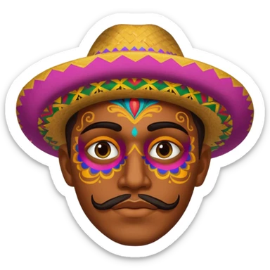mexican male painted face sticker