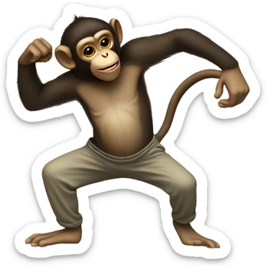 Monkey breakdancing sticker