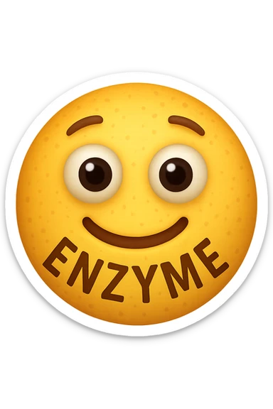 emoji con enzima umano con occhi 3d sticker