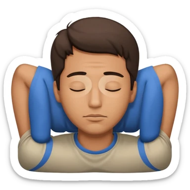 a man laying on ground straight eyes closed sticker