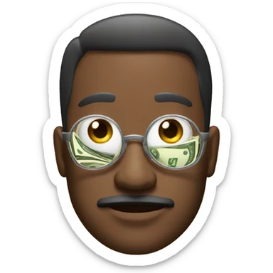 Rich man with money sticker