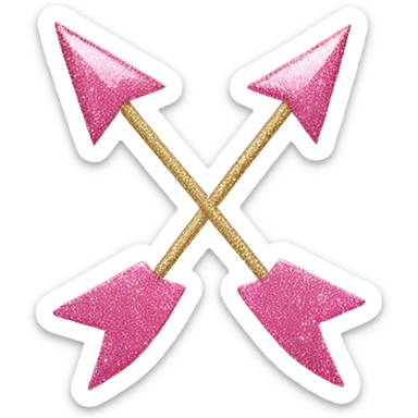Pink glitter bow and arrow  sticker
