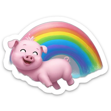 rainbow wave simpsons pig sticker