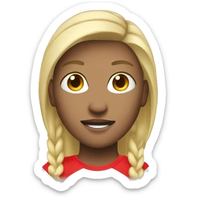 Blonde soccer player red jersey sticker