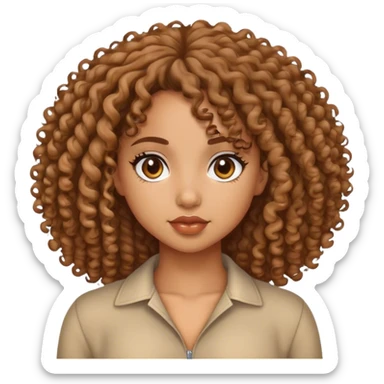 A mulatto girl with curly hair sticker
