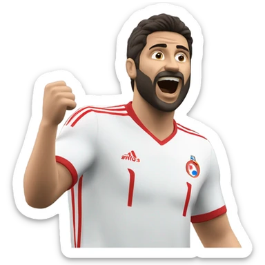 I'm honing a description of Arda Güler's goal celebration, noting his right hand on his chest and his left hand raised, mirroring the specified gesture. This aligns perfectly with known details. sticker