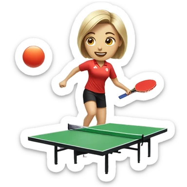 women playing table tennis sticker
