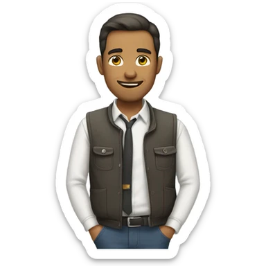 man turn out pockets sticker