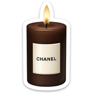 Dark Brown and white Chanel Candle sticker
