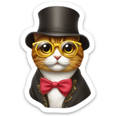Un chat riche avec des lunettes de soleil sticker