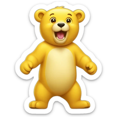 cheerful yellow bear sticker