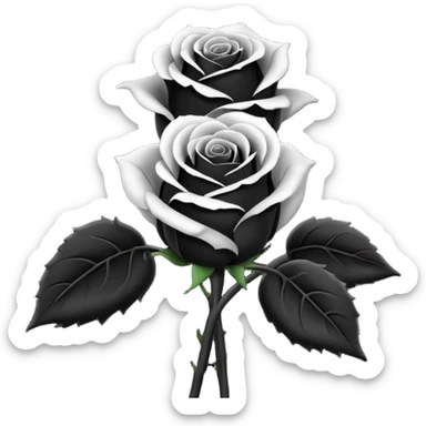 black rose in a bouquet emoji sticker