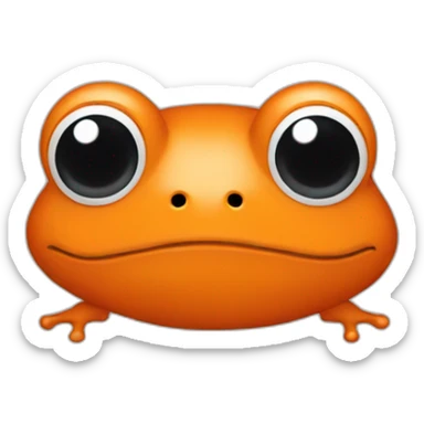 orange frog whit gray hair  sticker