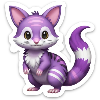Shiny Furret-Purrloin-Noibat-Trico-Hybrid (Full body) sticker