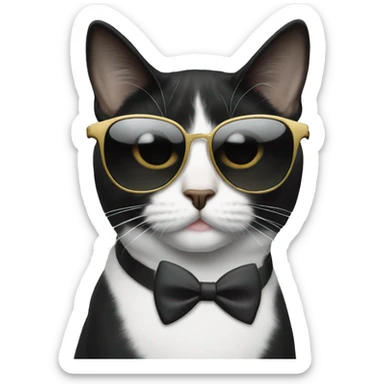 tuxedo cat wearing sunglasses  sticker