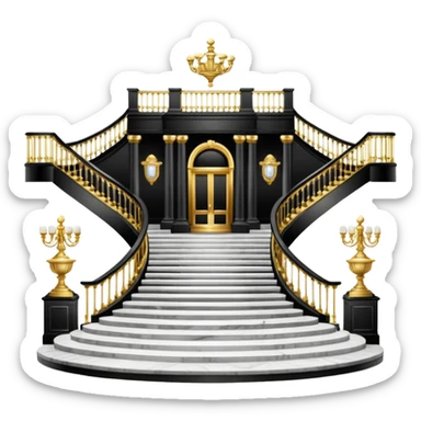 Black and white marble mansion aesthetics with shiny gold accents sticker