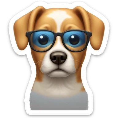 Chien avec des lunettes de soleil sticker