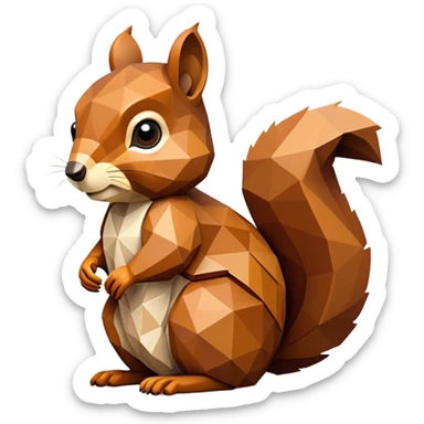 A squirrel made of square triangles  sticker