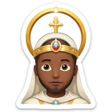 Black Male with a Saint halo above his head.  sticker