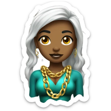 Gangster mermaid with a gold chain  sticker