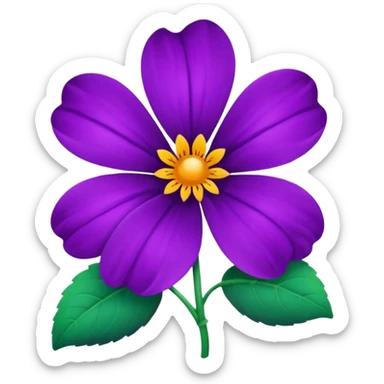 Violet flower sticker
