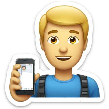 man in a cellphone sticker