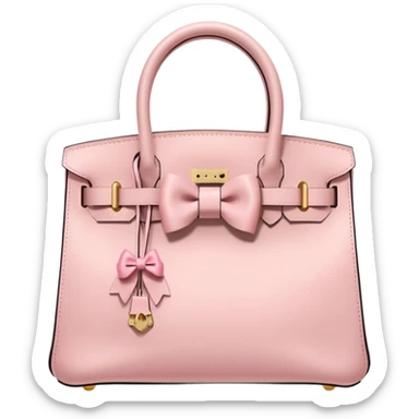 light pink birkin bag with bow sticker