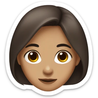 girl with dark brown long hair and brown eyes sticker