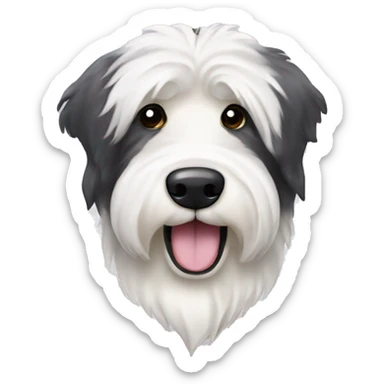 Old English Sheepdog neckless with black eyes sticker