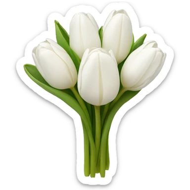 white tulip bouquet  sticker