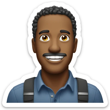 A happy man with eyes wide open with a line of salt in front of him  sticker