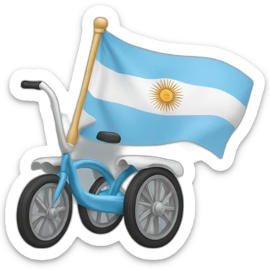 Silla de ruedas con bandera argentina de fondo sticker