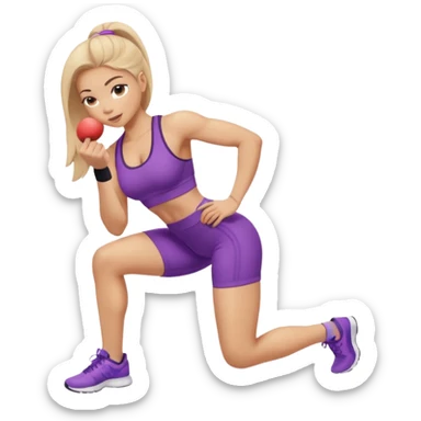 girl working out glutes abs workout  sticker