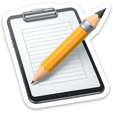 Minimalistic flat vector icon, iOS style, thin black contour on white background. Pencil with sketch lines on paper. No text, no shadows. sticker